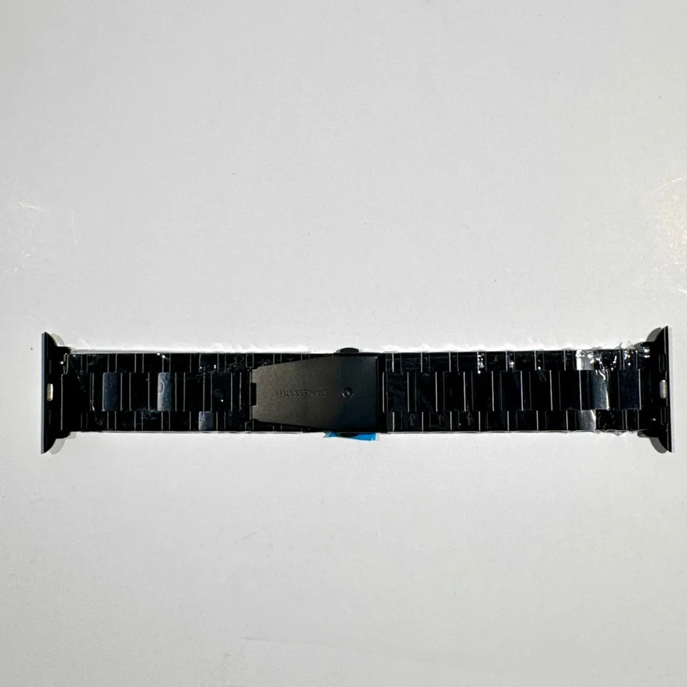 Black Stainless Steel Smartwatch Band | Sleek Modern Adjustable Strap